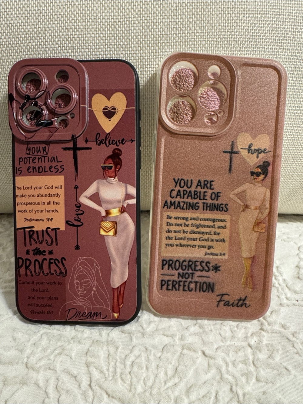 Stylish Pink Brown Inspirational Phone Case for Cell Phones